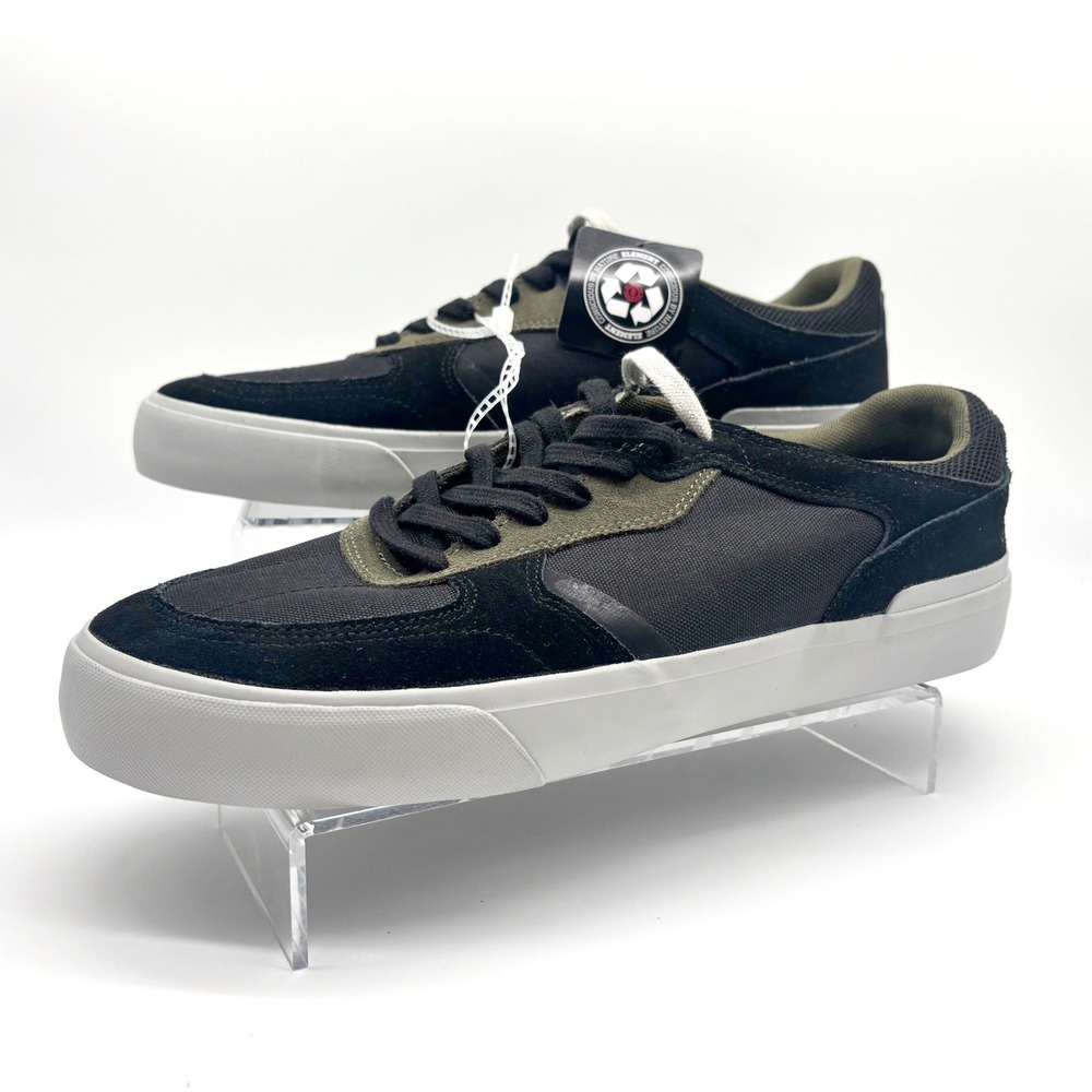 Element Conscious by Nature Mens Skate Shoes Black Olive Green Sneakers Size 10